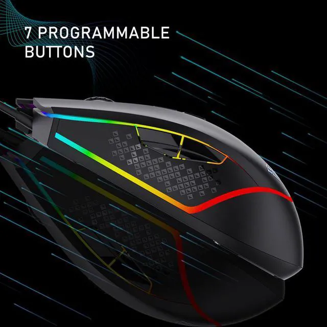 Alt view image 7 of 7 - RGB Wired Programmable Gaming Mouse 6400 DPI Ergonomic Computer Optical Mice for Pc Gamer Desktop Laptop