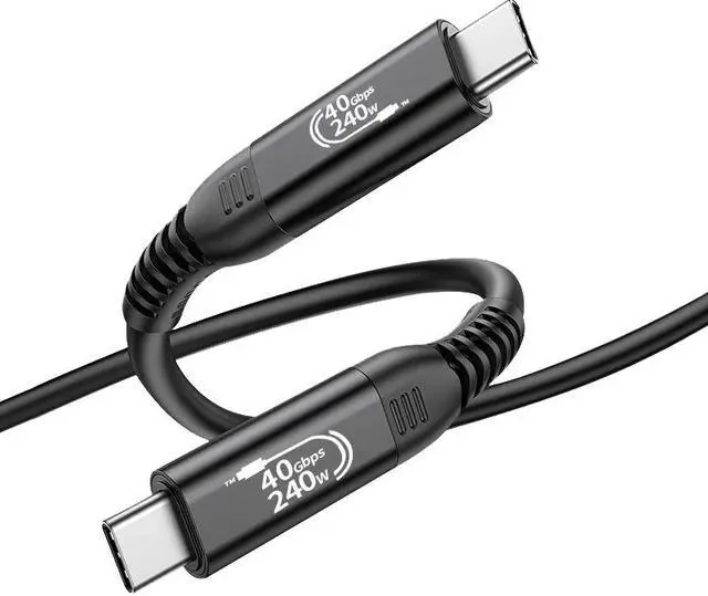 Main image of USB4 Data Cable Compatible with Thunder-bolt 3 Thunder-bolt 4 Data Cable 40GB High-speed 8k60Hz Audio PD240W Fast Charging Cable