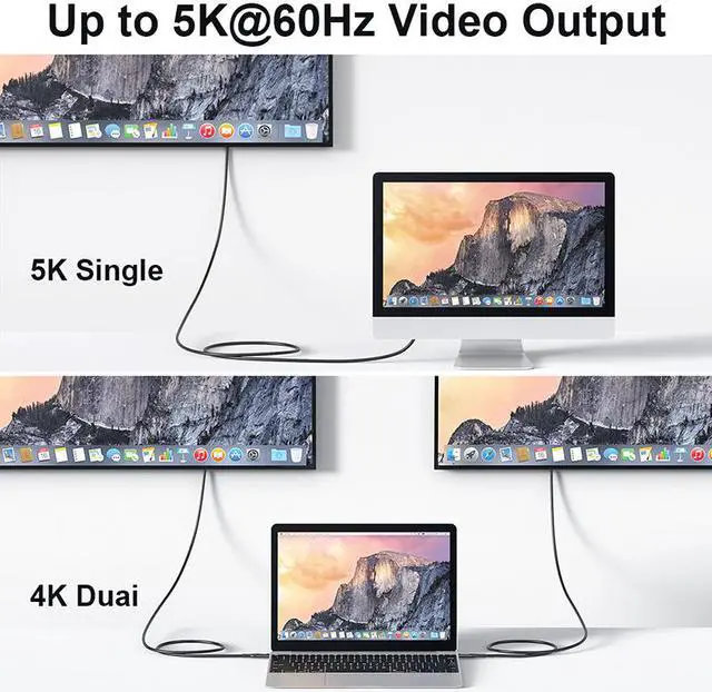 Alt view image 4 of 8 - USB4 Data Cable Compatible with Thunder-bolt 3 Thunder-bolt 4 Data Cable 40GB High-speed 8k60Hz Audio PD240W Fast Charging Cable