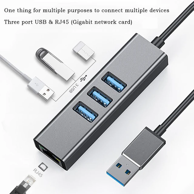 Alt view image 5 of 8 - USB to RJ45 Gigabit Network Card Drive free Expansion Dock Gigabit Computer External USB Network Card 3.0 HUB Integrator
