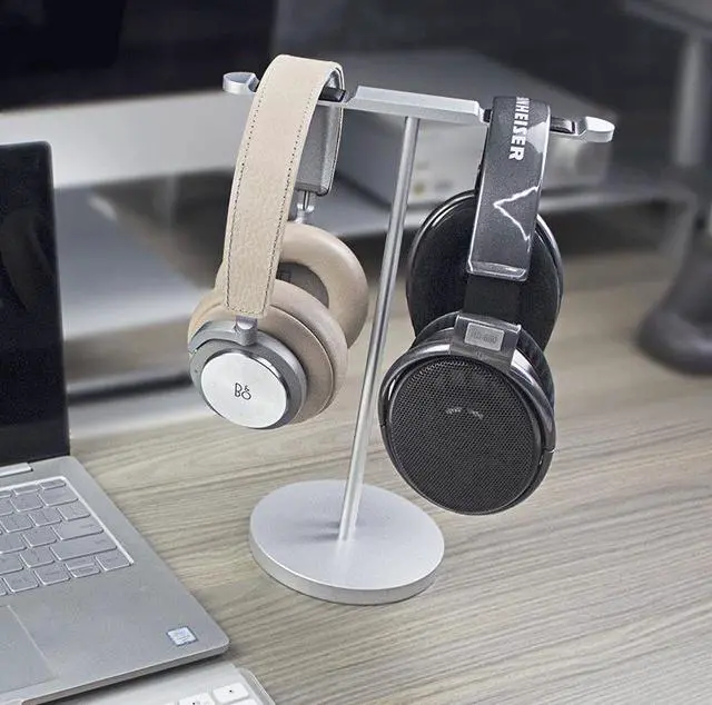 Alt view image 5 of 8 - Aluminum Alloy Headphone Stand Support PC Gaming Headsets Holder Hanger Detachable Metal Earphone Rack Brace