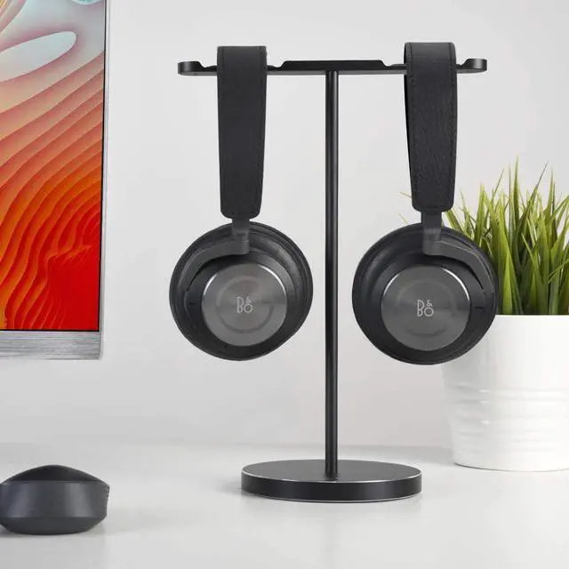 Alt view image 6 of 8 - Aluminum Alloy Headphone Stand Support PC Gaming Headsets Holder Hanger Detachable Metal Earphone Rack Brace
