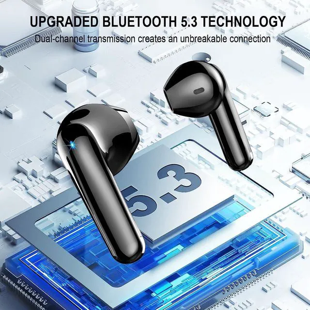 Alt view image 3 of 7 - Wireless Earbuds Bluetooth 5.3 Earbuds Hi-Fi Stereo Bluetooth Headphones in Ear with 4 ENC Mic 48Hrs USB-C LED Mini Charging Case Earbuds IP7 Waterproof Sport Earphones