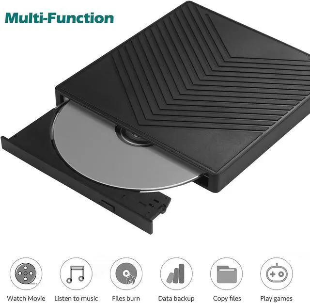 Alt view image 5 of 8 - USB3.0 Type-C DVD Burner DVD RW CD Writer External Optical Drive CD/DVD Player TF/SD Card Reader