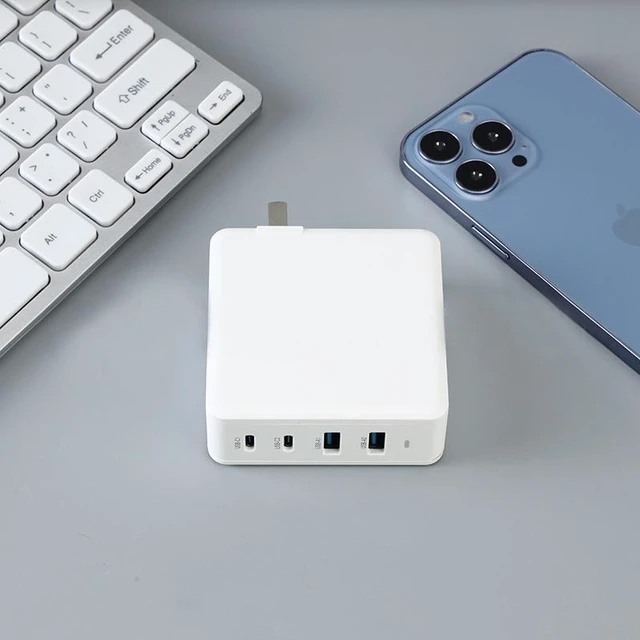 Alt view image 7 of 8 - 100W GaN Fast Charging Power Adapter Dual USB A Type C Portable Charger 4 Ports QC 3.0 High Speed Wall Charger for Laptop Notebook Phone