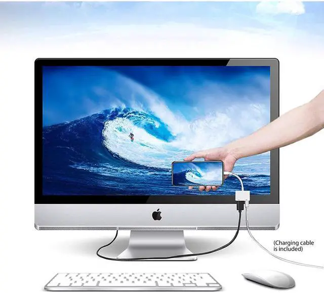 Alt view image 6 of 7 - Compatible with iPhone to HDMI Adapter Cable, Aictoe Digital AV Adapter 1080p HD TV Connector Cable Compatible with iPhone 11 Pro Xs Max XR 8 7 6Plus, iPad, iPod to TV Projector Monitor