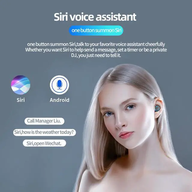 Alt view image 4 of 7 - TWS Mini Wireless Bluetooth 5.0 Earbuds Binaural With LED Power Digital Display Movable Charging Box Portable Good for Drive