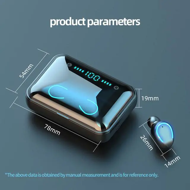 Alt view image 7 of 7 - TWS Mini Wireless Bluetooth 5.0 Earbuds Binaural With LED Power Digital Display Movable Charging Box Portable Good for Drive