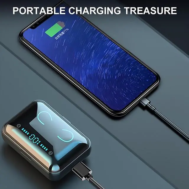 Alt view image 3 of 7 - TWS Mini Wireless Bluetooth 5.0 Earbuds Binaural With LED Power Digital Display Movable Charging Box Portable Good for Drive