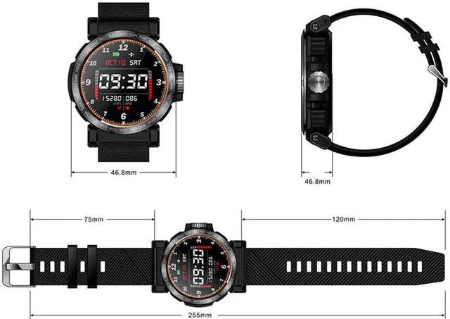 Alt view image 7 of 7 - Hitoor Sport IP68 Waterproof Smart Watch Full Touch Screen Men Clock Heart Rate Monitor Smartwatch Fitness Tracker Bracelet for IOS Android