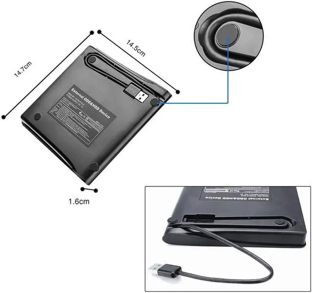 Alt view image 4 of 7 - USB 3.0 Slim External DVD RW CD Writer Drive Burner Reader Player Optical Drives For Laptop PC DVD burner dvd portatil