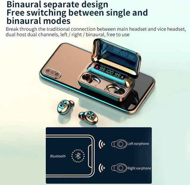 Alt view image 4 of 7 - TWS Bluetooth Earphone Touch 1200mAh Charging Box Wireless Headphone Ture Wireless Stereo Sport Waterproof Earbuds Headsets With Microphone