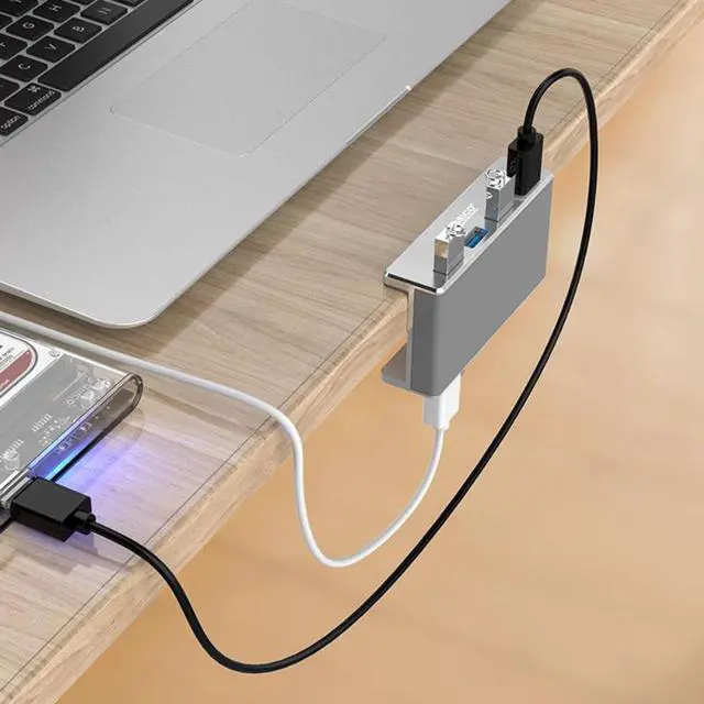 Alt view image 4 of 7 - USB Hub High Speed Display 4 Ports USB 3.0 Usb Splitter for Desktop Laptop PC Computer Adjustable Clip Design