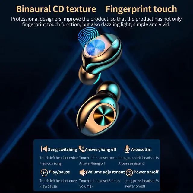 Alt view image 2 of 7 - TWS Bluetooth Earphone Touch 1200mAh Charging Box Wireless Headphone Ture Wireless Stereo Sport Waterproof Earbuds Headsets With Microphone