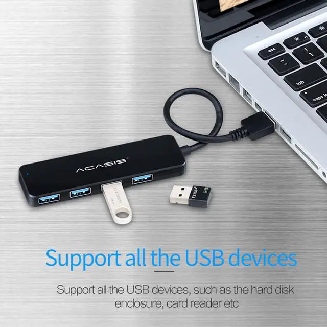 Alt view image 2 of 7 - HUB USB 3.0 4 Ports External Splitter with Micro USB Port Charging for iMac Laptop Computer Accessories HUB USB Adapter (20cm)