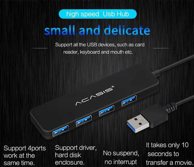 Alt view image 4 of 7 - HUB USB 3.0 4 Ports External Splitter with Micro USB Port Charging for iMac Laptop Computer Accessories HUB USB Adapter (20cm)
