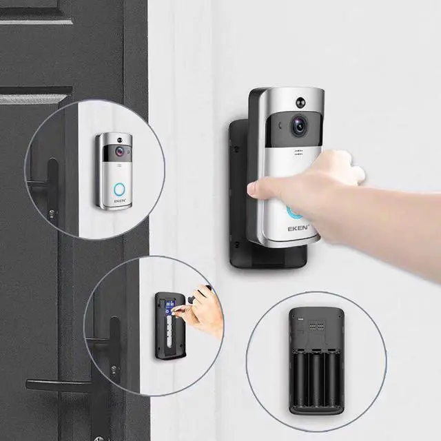 Alt view image 3 of 7 - Video Doorbell Smart Wireless WiFi Security Door Bell Visual Recording Home Monitor Night Vision Intercom door phone