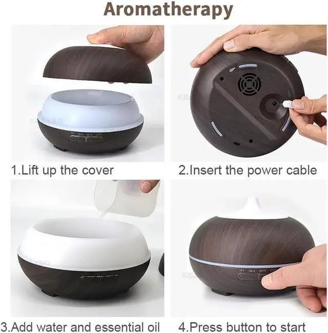 Alt view image 5 of 8 - 300-500ml USB Air Humidifier Aroma Diffuser remote control 7 Colors Changing LED Lights cool mist maker Air Purifier for Home