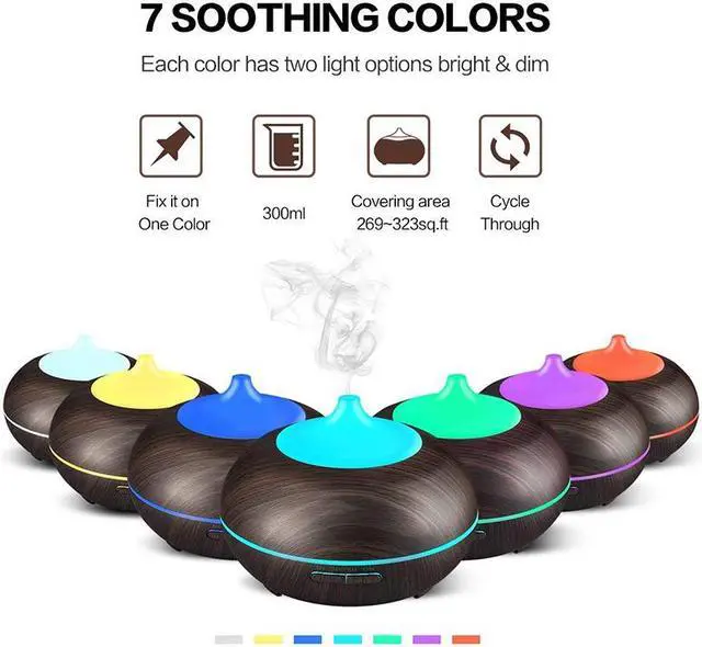 Alt view image 2 of 8 - 300-500ml USB Air Humidifier Aroma Diffuser remote control 7 Colors Changing LED Lights cool mist maker Air Purifier for Home