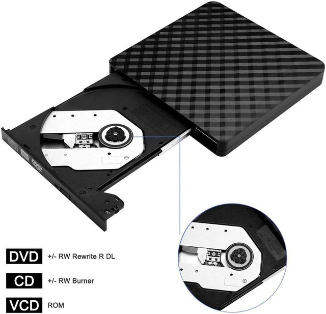 Alt view image 4 of 7 - External DVD Drive Portable USB 3.0 CD/DVD +/-RW VCD ROM Burner for Laptop Desktop Computer Optical Drives Computer Components