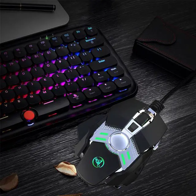 Alt view image 7 of 7 - Wired Gaming Mouse 6400DPI 7Key Macro Definition Programmable Wired Mouse Gamer Mice Breathing light for Computer Laptop PC PUBG