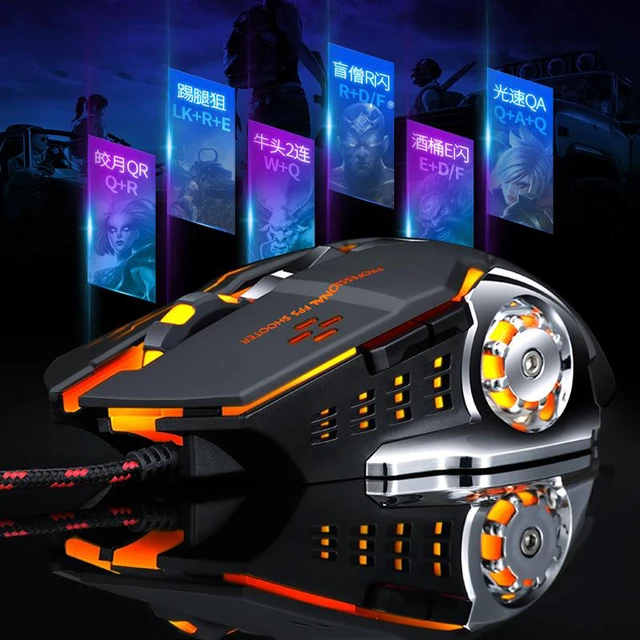 Alt view image 5 of 7 - Professional Gaming Mouse 8D 3200DPI Adjustable Wired Optical LED Computer Gamer Game Mice USB Cable Silent Mouse for Laptop PC