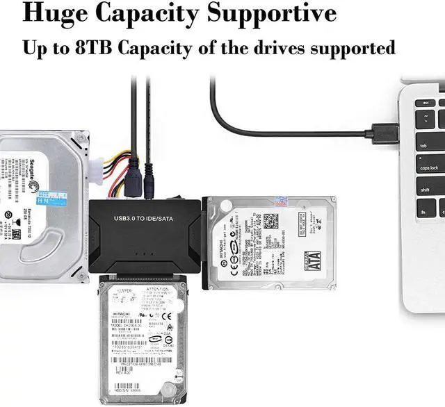 Alt view image 5 of 7 - USB To IDE SATA Data Adapter USB3.0 To IDE SATA Hard Disk Transfer Converter 4 in 1 For PC Laptop 2.5 3.5inch 8TB Hard Disk Dock