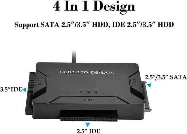 Alt view image 2 of 7 - USB To IDE SATA Data Adapter USB3.0 To IDE SATA Hard Disk Transfer Converter 4 in 1 For PC Laptop 2.5 3.5inch 8TB Hard Disk Dock