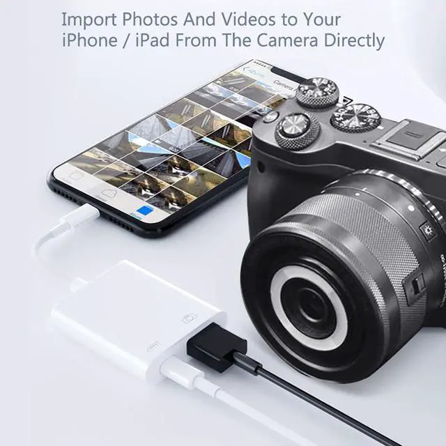 Alt view image 4 of 7 - OTG adapter for Apple to USB Camera Reader Adapter for lightning iOS 13 Connector Kit Data Sync Cable For IPhone 6 7 8 X 11