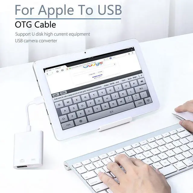 Alt view image 3 of 7 - OTG adapter for Apple to USB Camera Reader Adapter for lightning iOS 13 Connector Kit Data Sync Cable For IPhone 6 7 8 X 11