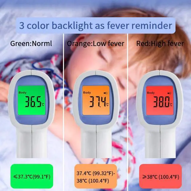 Alt view image 4 of 7 - Digital Infrared Thermometer, 0-100 ( ) Non-Contact Temperature Gun Forehead Ear Digital Infrared Fever Accurate Reading for Infants Instantly