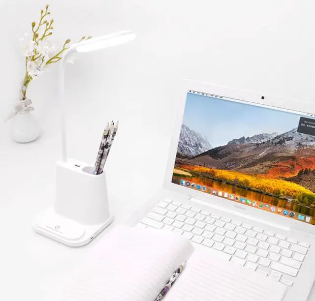Alt view image 3 of 7 - USB Rechargeable LED Desk Lamp Touch Dimming Adjustment Table Lamp for Children Kids Reading Study Bedside Bedroom Living Room