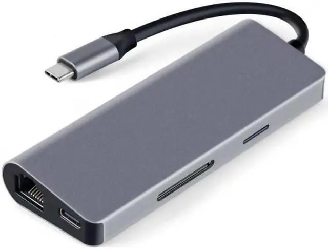 Alt view image 6 of 7 - 7 in 1 USB C Hub Type-C to 4K HDMI 2 USB 3.0 SD/TF Card Readers RJ45 PD Fast Charging Adapter Docking Station for MacBook Pro