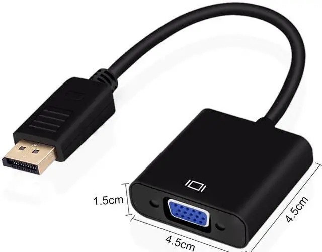 Alt view image 5 of 7 - DisplayPort Display Port DP to VGA Adapter Cable Male to Female Converter for PC Computer Laptop HDTV Monitor Projector