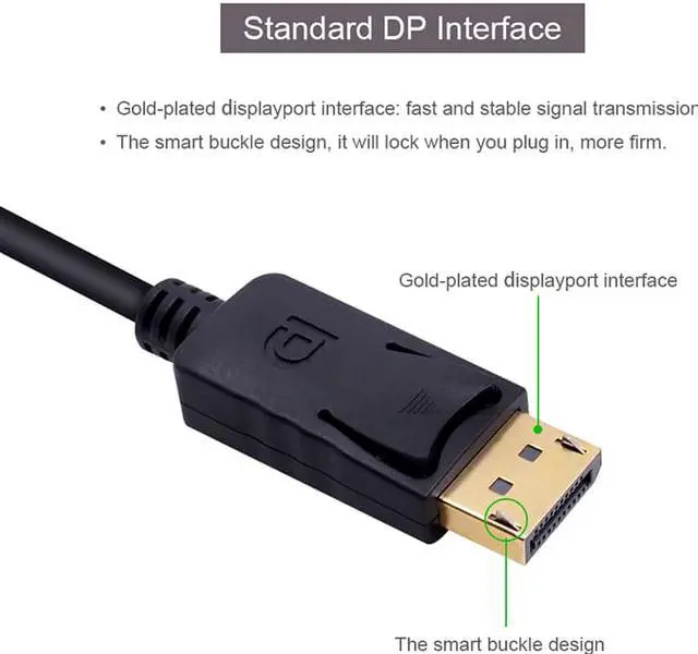 Alt view image 3 of 7 - DisplayPort Display Port DP to VGA Adapter Cable Male to Female Converter for PC Computer Laptop HDTV Monitor Projector
