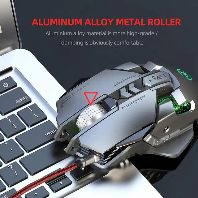 Alt view image 5 of 7 - Mechanical Gaming Mouse USB Wired 7 Keys Customizable Macros Programming Mice RGB Optical Mouse 6400DPI Mause Gamer Mouse