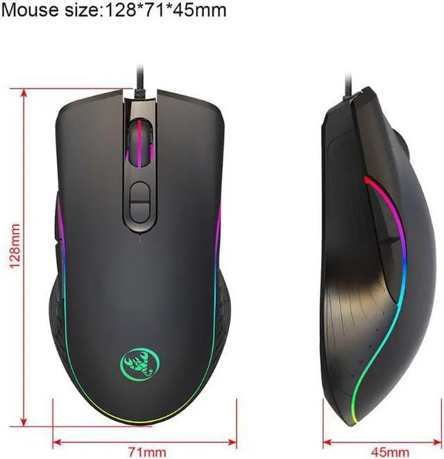 Alt view image 6 of 7 - Gaming Mouse 7 Buttons 6400Dpi Optical USB Wired Desktop Mice RGB Backlit Mice for PC Computer Laptop Gamers