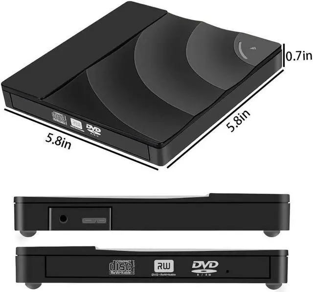Alt view image 6 of 7 - External CD DVD Drive, Portable USB 3.0 DVD CD RW Writer Reader CD-RW/DVD-RW Player Burner High Speed Data Transfer for for PC Laptop Desktop MacBook Windows XP/Win 7/Win 8/Win 10/Vista/Linux/Mac OS