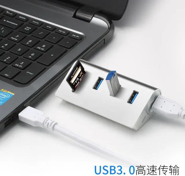 Alt view image 2 of 7 - Multi usb 3.0 hub 3 port adapter splitter Power Interface SD TF Card Reader for MacBook Air computer laptop accessories