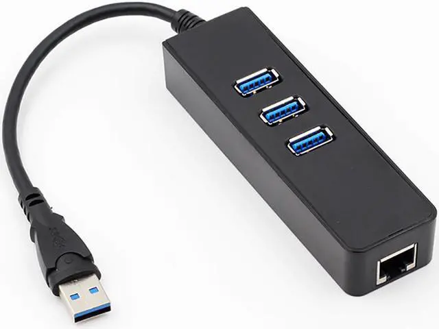 Alt view image 6 of 8 - 3 Ports USB Hub USB 3.0 To RJ45 Gigabit Ethernet LAN Wired Network Adapter 10/100/1000 Mbps For Windows Mac Laptop