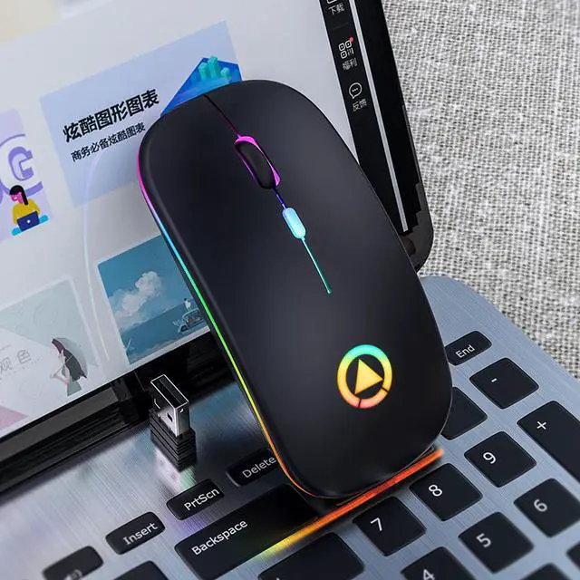Alt view image 4 of 6 - Rechargeable Mouse Wireless Silent LED Backlit Mice USB Optical Ergonomic Gaming Mouse PC Computer Mouse For Laptop Computer PC