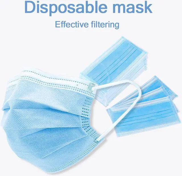 Alt view image 4 of 7 - 100pcs 3 Layer Non-woven Face Mask Anti-dust Disposable Masks Safe Breathable Mouth Mask Ear loop Filter Adult