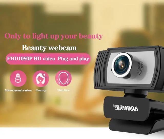 Alt view image 5 of 7 - Webcam 1080p HD Webcam Camera with Built-in HD Microphone USB Web Cam Computer Camera Professional Anchor Beauty Camera