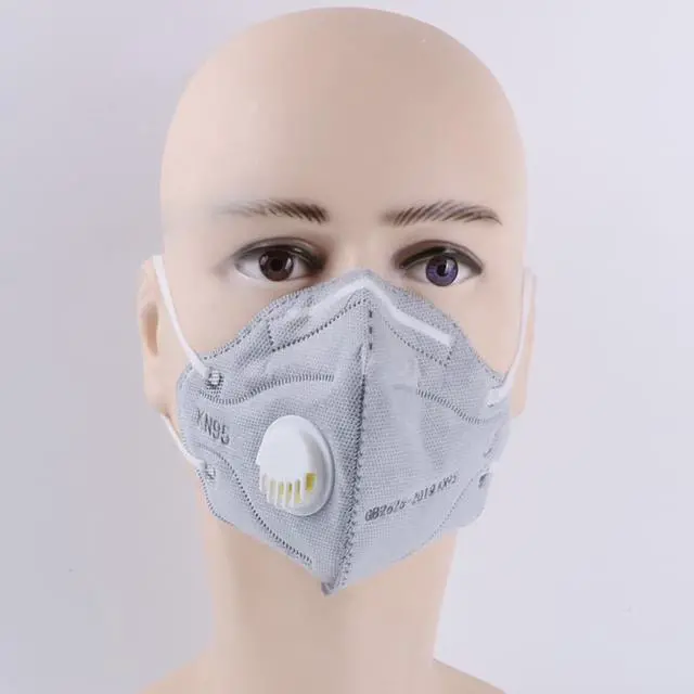 Alt view image 5 of 6 - 10PCS KN95 Gray Earband Type Vertical Folding Protective Mask Adult Dust Mask Respirator Mouth Mask With Breathing Valve