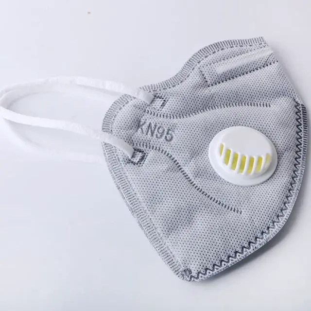 Alt view image 2 of 6 - 10PCS KN95 Gray Earband Type Vertical Folding Protective Mask Adult Dust Mask Respirator Mouth Mask With Breathing Valve