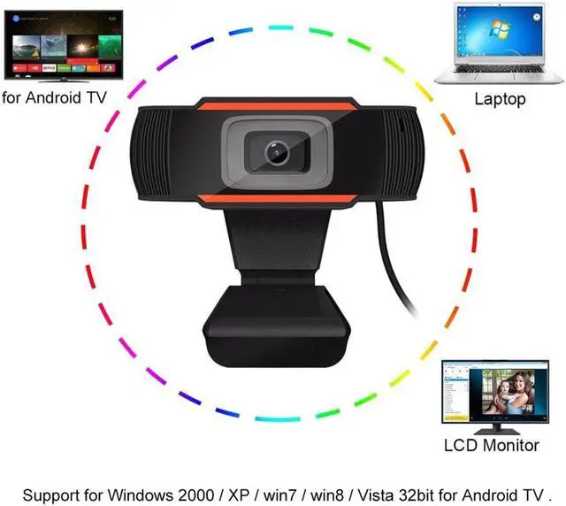 Alt view image 4 of 7 - Webcam Computer PC Laptop 12MP USB2.0 Webcam 720P HD Camera with Microphone for PC Laptop Web Cam Web Camera