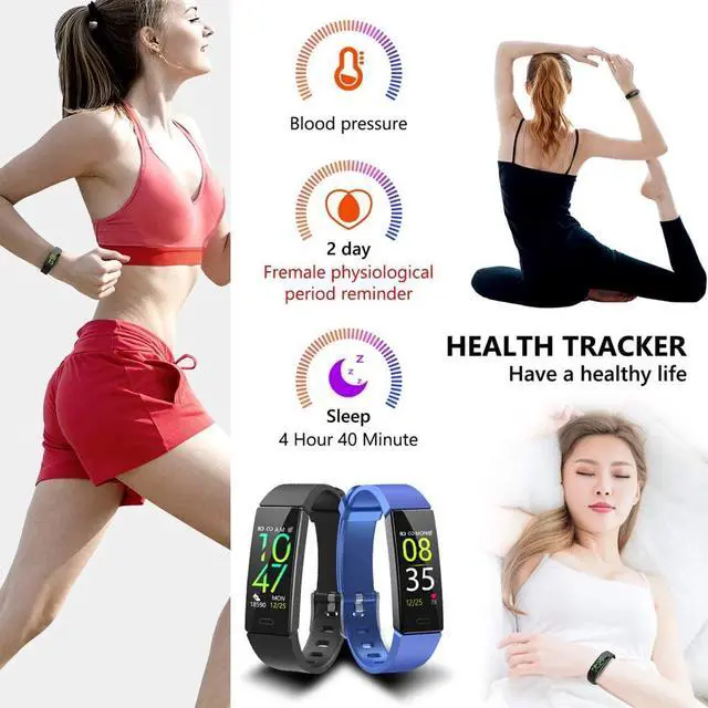 Alt view image 6 of 7 - Fitness Tracker with Blood Pressure Heart Rate Sleep Monitor,10 Sport Modes IP68 Waterproof Activity Tracker Fit Smart Watch with Pedometer Calorie Step Counter for Women Men Kids
