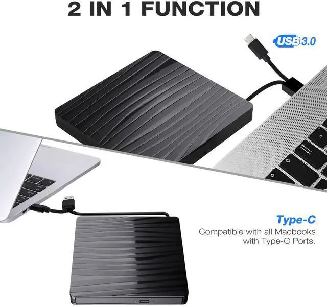 Alt view image 5 of 7 - Type C USB 3.0 Slim External DVD RW CD Writer Drive Burner Reader Player Optical Drives CD-RW Burner Reader Recorder For Laptop