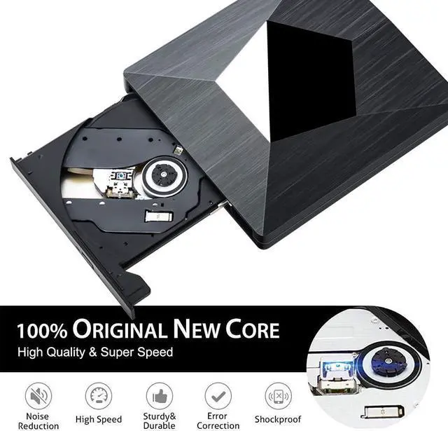 Alt view image 3 of 7 - External DVD Drive Optical Drive USB 3.0/Type C CD ROM Player CD-RW Burner Writer Reader Recorder Portable for Laptop Windows PC