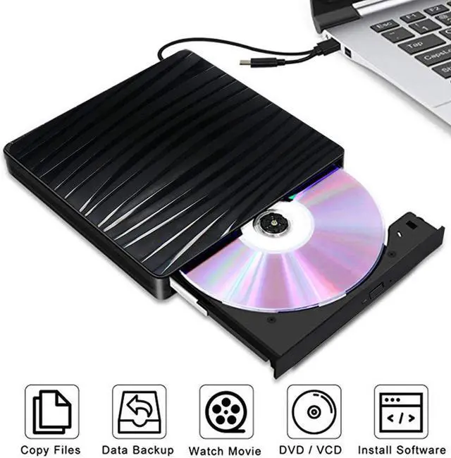 Alt view image 4 of 7 - Type C USB 3.0 Slim External DVD RW CD Writer Drive Burner Reader Player Optical Drives CD-RW Burner Reader Recorder For Laptop